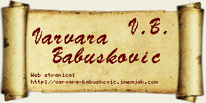 Varvara Babušković vizit kartica